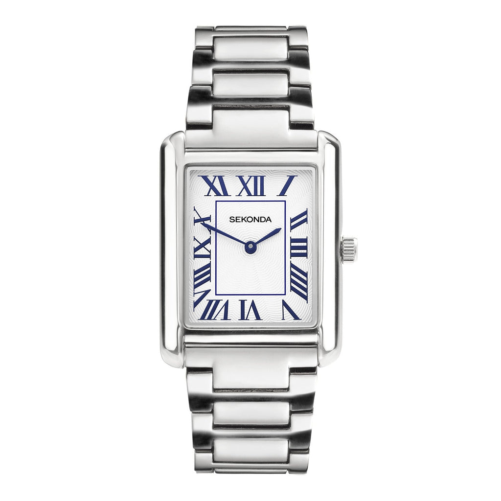 Sekonda Mens Stainless Steel Guilloche Bracelet Watch 28x37mm