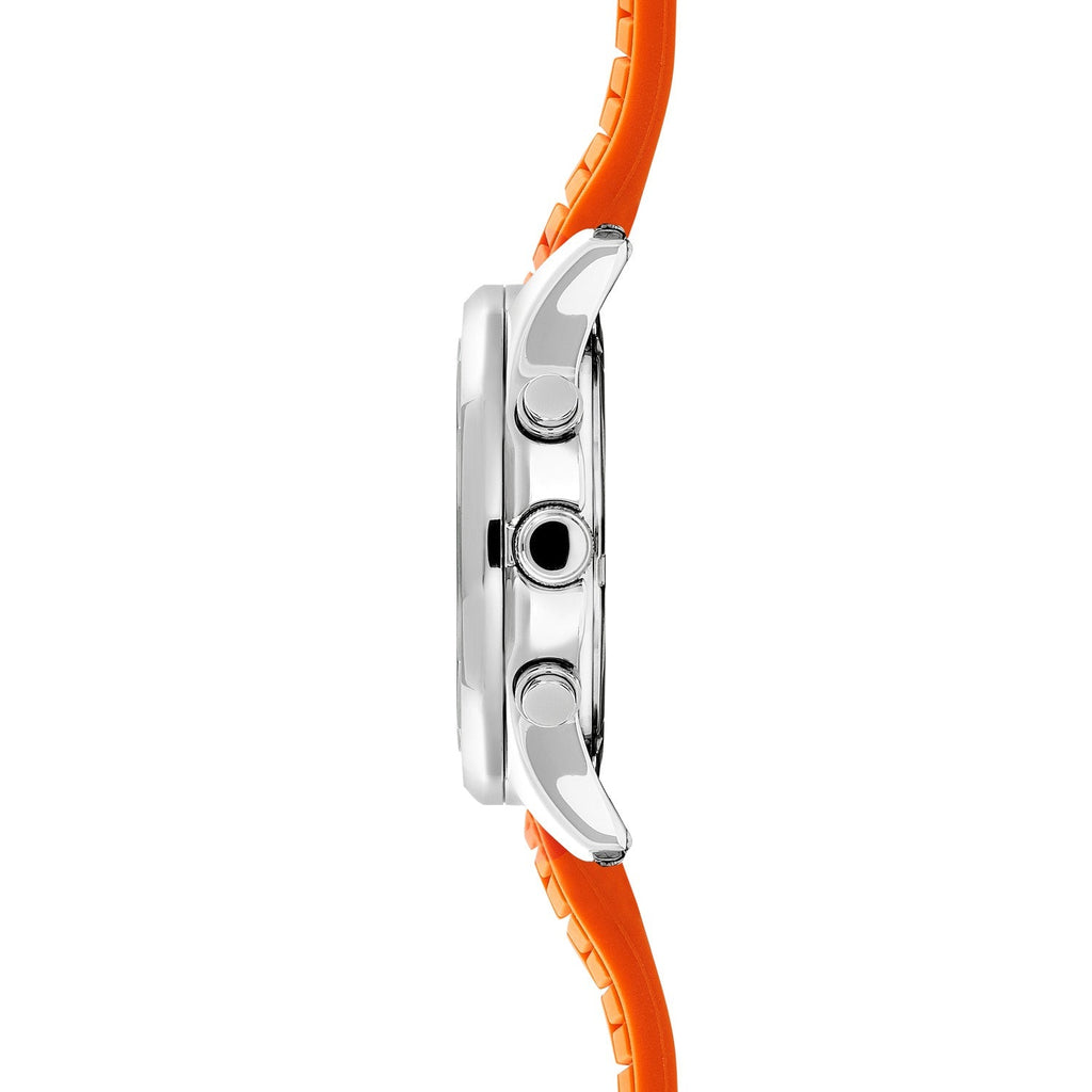 Sekonda Octaire Mens Black Dial Watch With Orange Silicone Strap 40mm