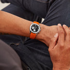 Sekonda Octaire Mens Black Dial Watch With Orange Silicone Strap 40mm