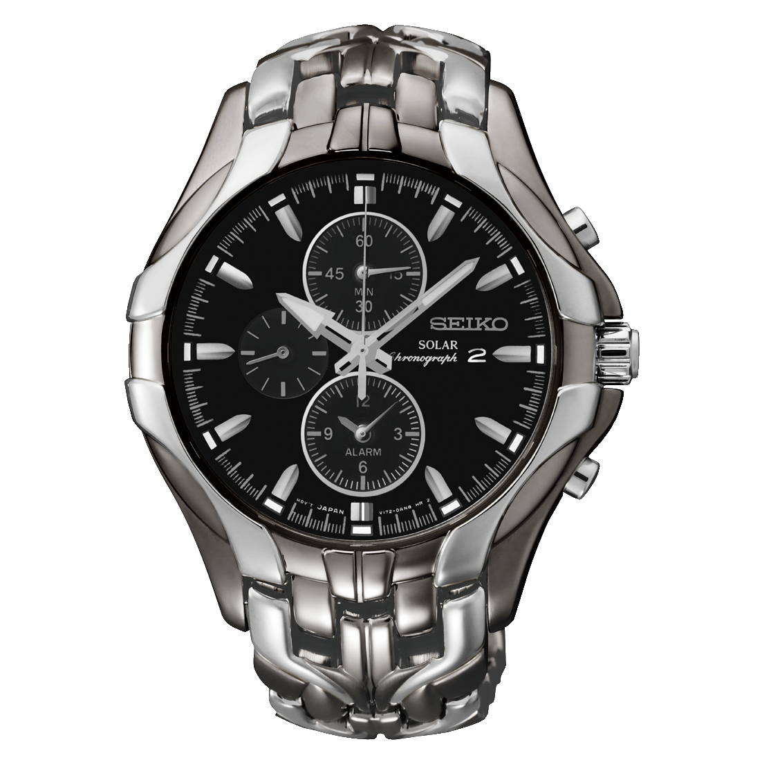Seiko Solar Chronograph Excelsior Gunmetal Black Ion Finish Watch SSC139P-9