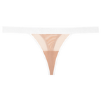 Sieve Thong in Buff + White