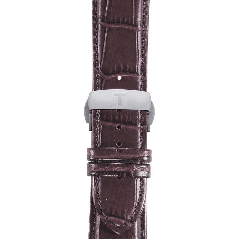 Tissot Couturier Chronograph White Dial Brown Leather Strap Watch For Men - T035.617.16.031.00