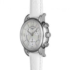 Tissot Dressport Chronograph Mother of Pearl Dial White Leather Strap Watch for Women - T050.217.17.117.00