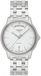 Tissot T Classic Automatic III Day Date White Dial Silver Steel Strap Watch for Men - T065.930.11.031.00