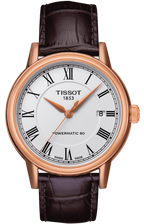 Tissot T Classic Carson Powermatic 80 White Dial Brown Leather Strap Watch for Men - T085.407.36.013.00