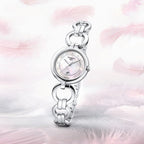 Tissot T Trend Flamingo Mother of Pearl Dial Silver Steel Strap Watch for Women - T094.210.11.116.00