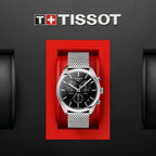 Tissot PR 100 Chronograph Black Dial Silver Mesh Bracelet Watch For Men - T101.417.11.051.01