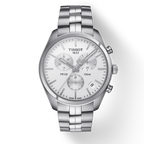 Tissot T Classic PR 100 Chronograph Silver Dial Silver Steel Strap Watch For Men - T101.417.11.031.00