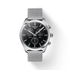 Tissot PR 100 Chronograph Black Dial Silver Mesh Bracelet Watch For Men - T101.417.11.051.01