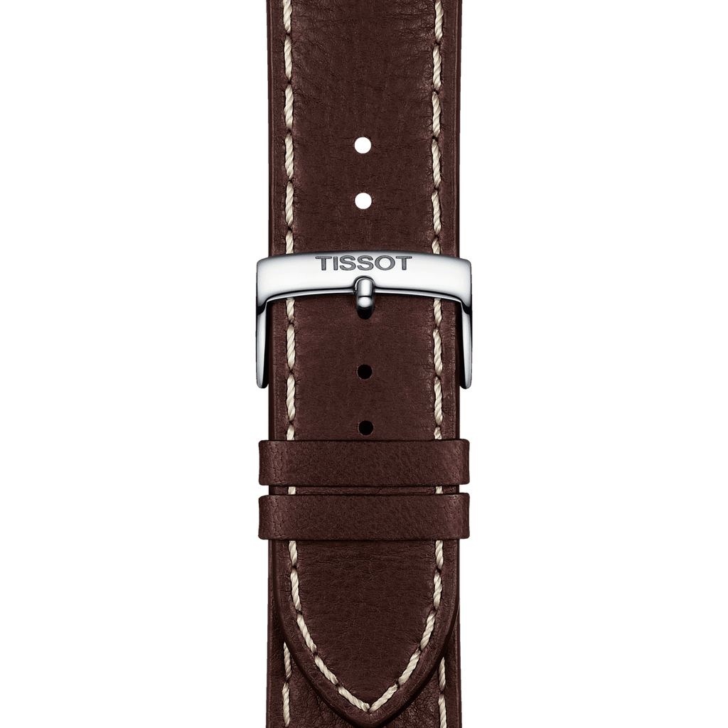 Tissot PR 100 Sport Silver Dial Brown Leather Strap Watch For Men - T101.610.16.031.00