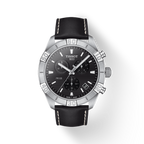 Tissot PR 100 Sport Quartz Chronograph Black Dial Black Leather Strap Watch For Men - T101.617.16.051.00