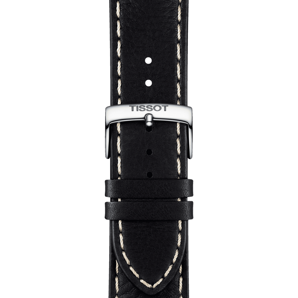 Tissot PR 100 Sport Quartz Chronograph Black Dial Black Leather Strap Watch For Men - T101.617.16.051.00