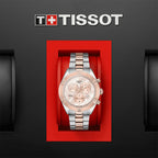 Tissot PR 100 Sport Chic Chronograph Mother of Pearl Dial Two Tone Steel Strap Watch for Women - T101.917.22.151.00