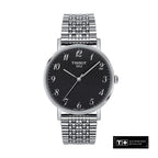 Tissot T Classic Everytime Quartz Black Dial Silver Steel Strap Watch for Men - T109.410.11.072.00
