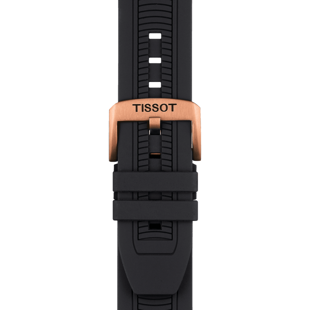 Tissot T Race Chronograph Black Dial Black Silicone Strap Watch For Men - T115.417.37.051.00