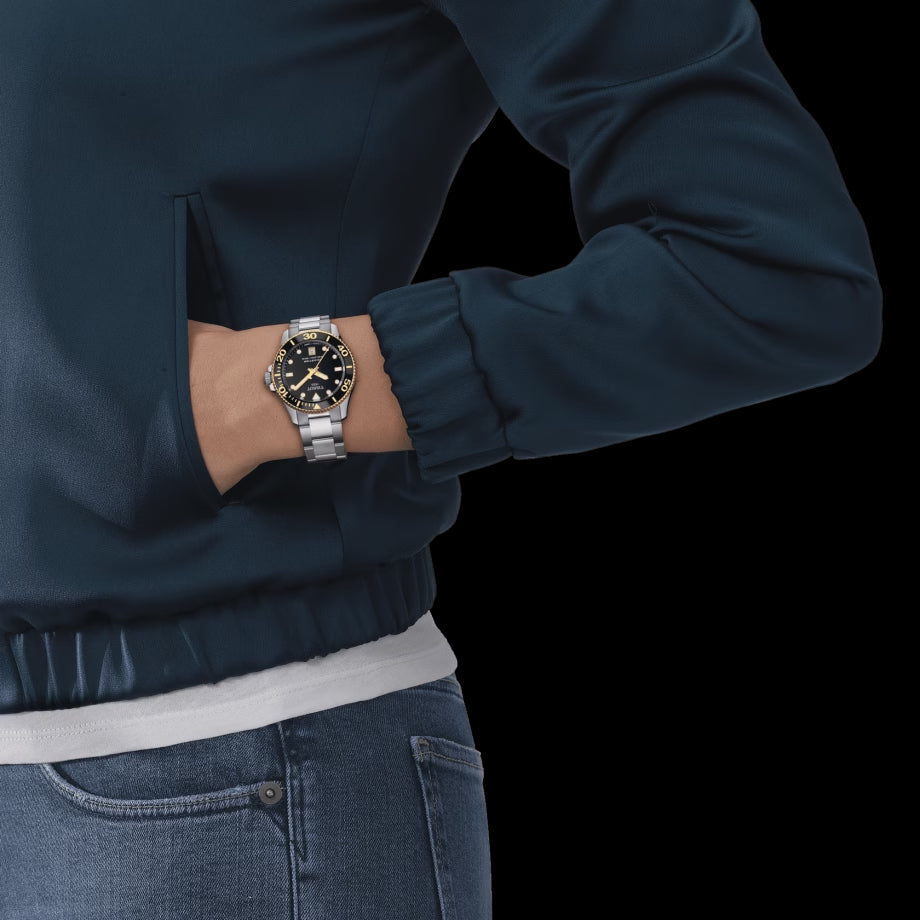 Tissot Seastar 1000 Black Dial Silver Steel Strap Watch For Men - T120.210.127.051.00