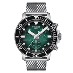 Tissot Seastar 1000 Chronograph Green Dial Silver Mesh Bracelet Watch For Men - T120.417.11.091.00