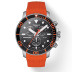 Tissot Seastar 1000 Chronograph Black Dial Orange Rubber Strap Watch For Men - T120.417.17.051.01