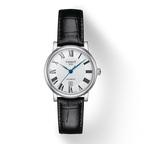 Tissot Carson Premium Automatic Lady Silver Dial Black Leather Strap Watch for Women - T122.207.16.033.00