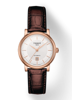 Tissot T Classic Carson Premium White Dial Brown Leather Strap Watch for Women - T122.207.36.031.00