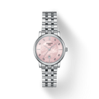 Tissot T Classic Carson Premium Lady Mother of Pearl Pink Dial Silver Steel Strap Watch For Women - T122.210.11.159.00