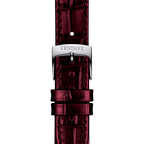 Tissot Carson Premium Lady Maroon Dial Maroon Leather Strap Watch For Women - T122.210.16.373.00
