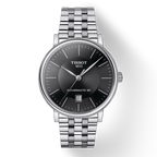 Tissot T Classic Carson Premium Powermatic 80 Black Dial Silver Steel Strap Watch For Men - T122.407.11.051.00