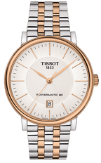 Tissot Carson Premium Powermatic 80 White Dial Two Tone Steel Strap Watch For Men - T122.407.22.031.01