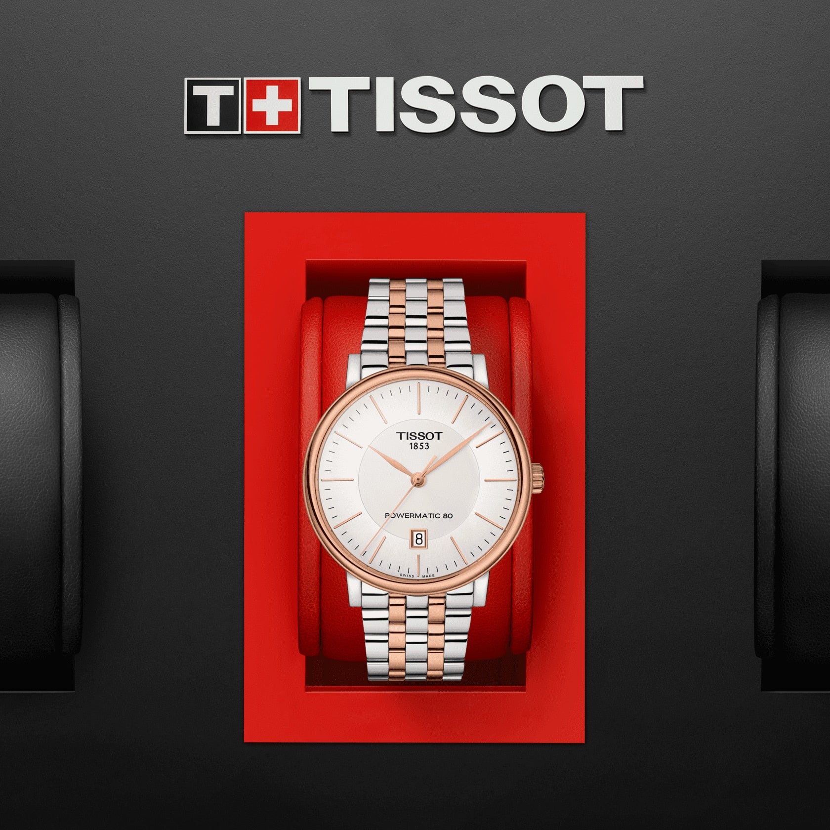 Tissot Carson Premium Powermatic 80 White Dial Two Tone Steel Strap Watch For Men - T122.407.22.031.01