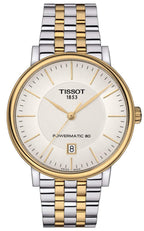 Tissot Carson Premium Powermatic 80 White Dial Two Tone Steel Strap Watch For Men - T122.407.22.031.00