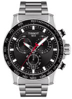 Tissot Supersport Chrono Black Dial Silver Steel Strap Watch For Men - T125.617.11.051.00
