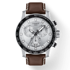 Tissot Supersport Chrono Silver Dial Brown Leather Strap Watch for Men - T125.617.16.031.00
