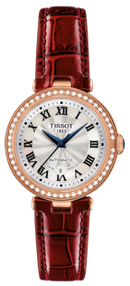 Tissot Bellissima Small Lady Diamonds Silver Dial Brown Leather Strap Watch For Women - T126.207.66.113.00