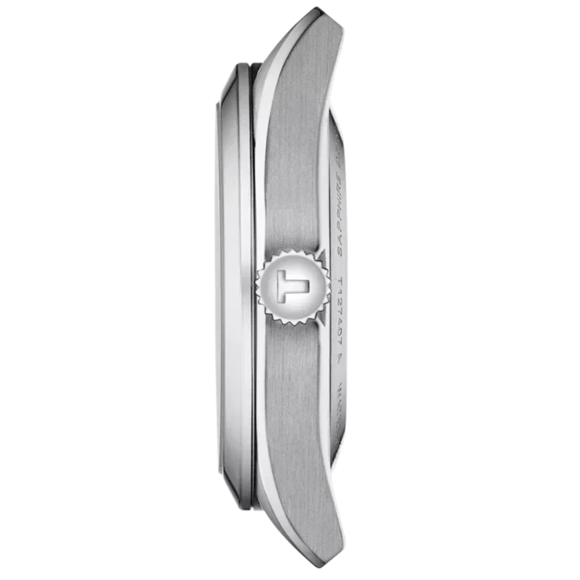 Tissot Gentleman Powermatic 80 Silicium Ice Blue Silver Steel Strap Watch For Men - T127.407.11.351.00