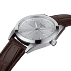 Tissot Gentlemen Silver Dial Brown Leather Strap Watch for Men - T127.410.16.031.01