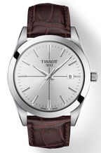Tissot Gentlemen Silver Dial Brown Leather Strap Watch for Men - T127.410.16.031.01