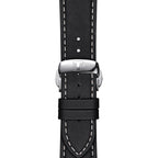Tissot Gentleman Black Dial Black Leather Strap Watch For Men - T127.410.16.051.00