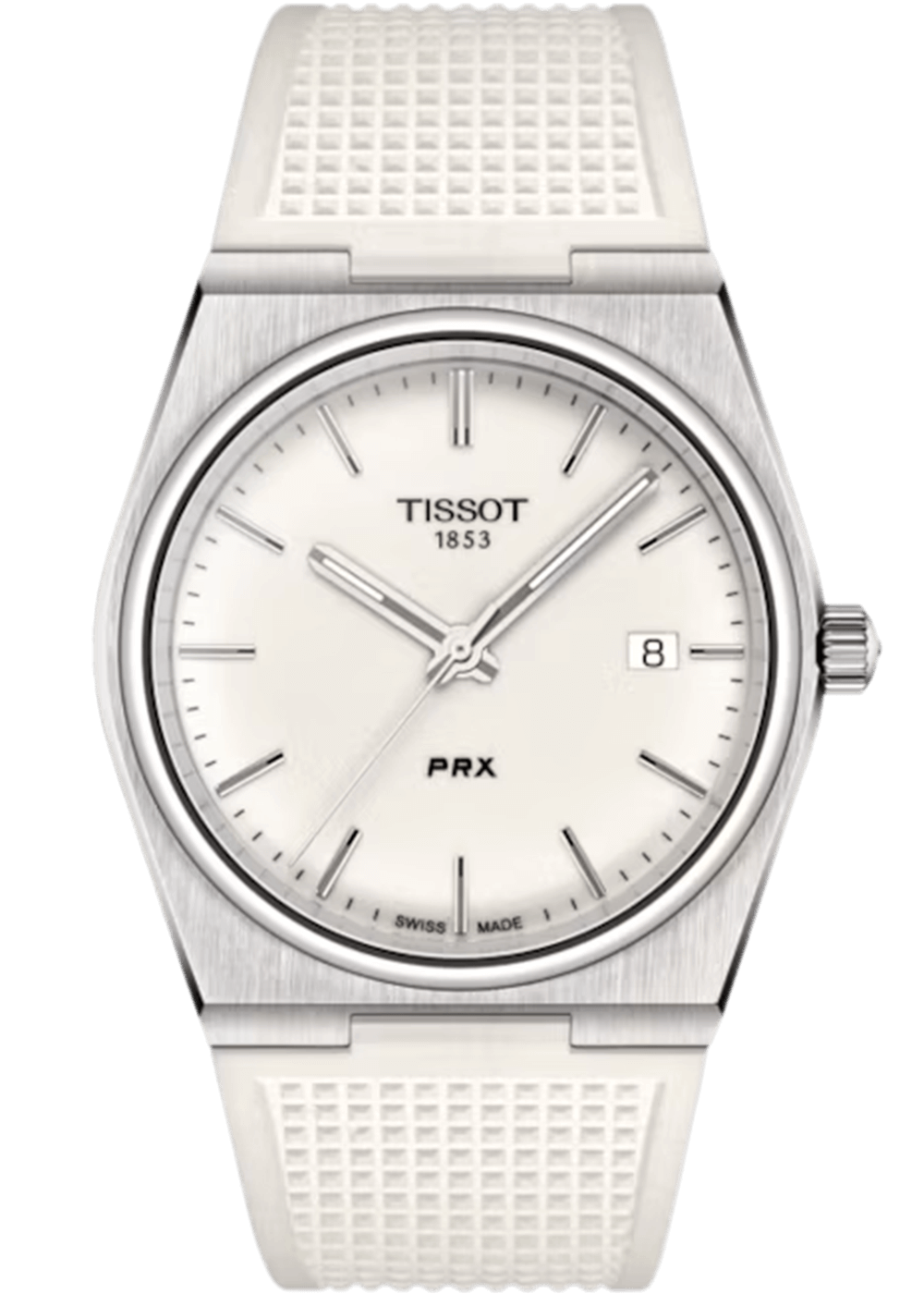 Tissot PRX 40 White Dial White Rubber Strap Watch For Men -  T137.410.17.011.00