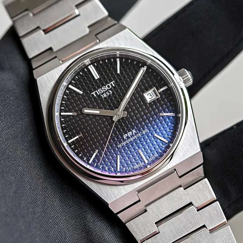 Tissot Powermatic 80 Automatic Gradient Blue Dial Silver Steel Strap Watch for Men - T137.407.11.051.01