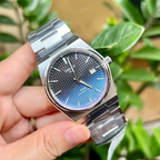 Tissot Powermatic 80 Automatic Gradient Blue Dial Silver Steel Strap Watch for Men - T137.407.11.051.01