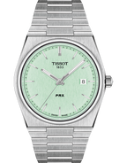 Tissot PRX Quartz Light Green Dial Silver Steel Strap Watch for Men - T137.410.11.091.01
