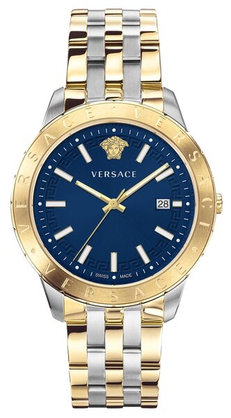 Versace Men's Watch Univers Blue Two-Tone Bracelet