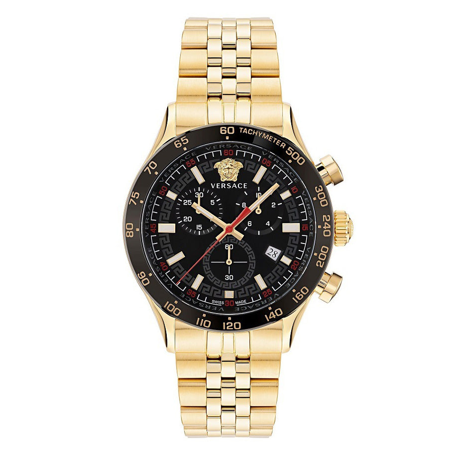 Versace Hellenyium Chronograph Men's Gold Black Watch