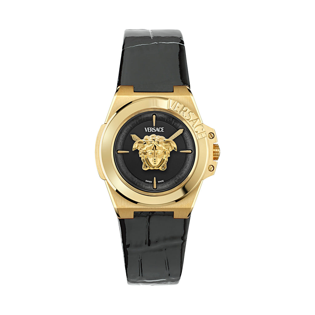 Versace Hera Quartz Ladies' Black Gold Watch