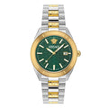Versace V-Dome 42mm Men's Green Two-Tone Watch