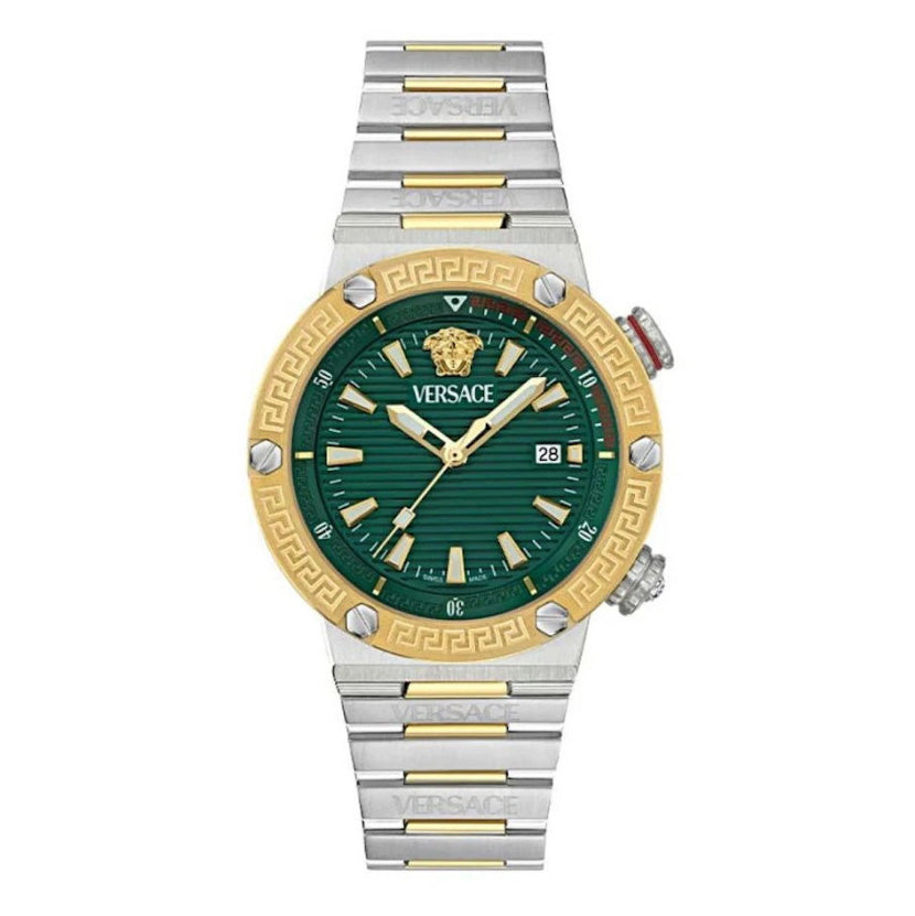 Versace Greca Logo Diver Men’s Green Quartz Watch