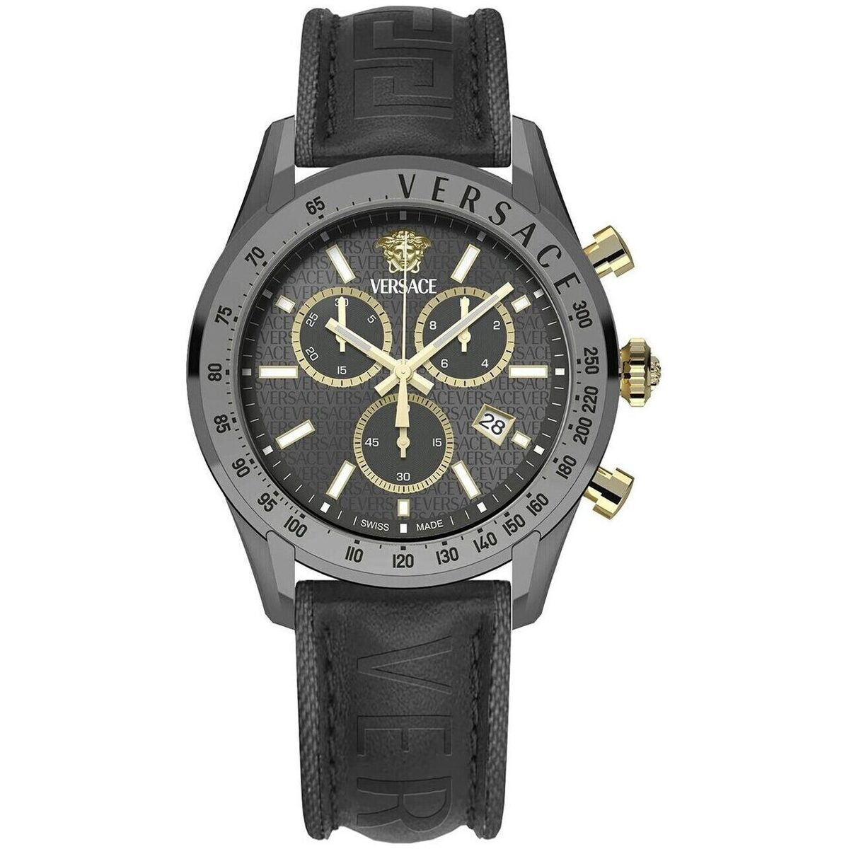 Versace Chrono Master Men's Grey Gold Watch