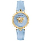 Versace Ladies Watch Palazzo Empire 34mm Light Blue Gold