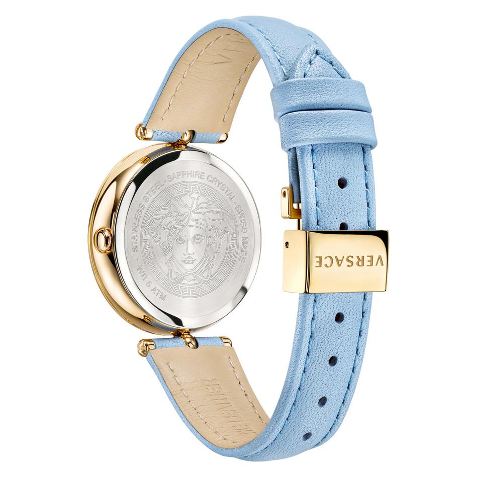 Versace Ladies Watch Palazzo Empire 34mm Light Blue Gold