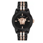 Versace V-Code Quartz Men's Black Rose Gold Watch
